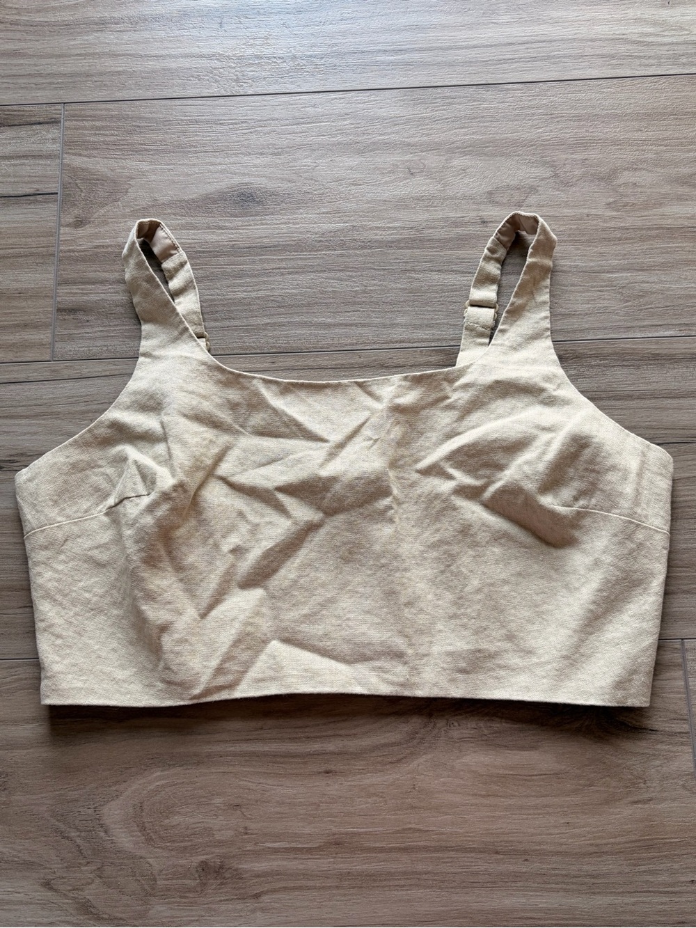 House of Harlow Beige Linen Blend Crop Top Size Large